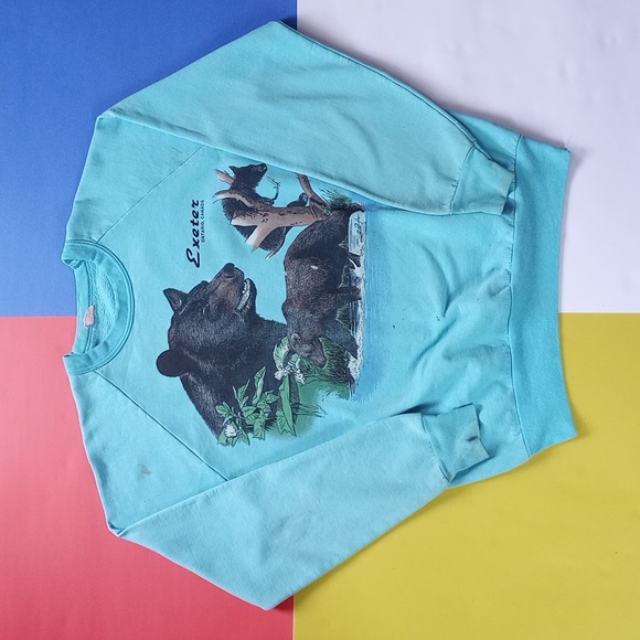 Vintage Other - Vintage 90s Exeter, Ontario Canada Bear Graphic Crewneck Sweater